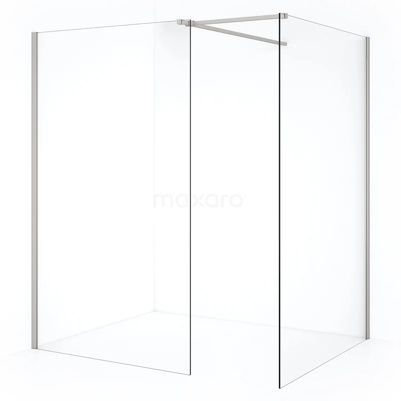 Diamond Walk-in shower | 140x110 cm Stainless steel Clear glass 2 fixed walls IDB1411510BR