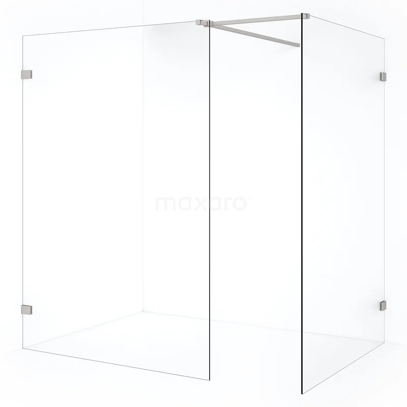 Diamond Walk-in shower | 140x130 cm Stainless steel Clear glass 2 fixed walls IDB1413520BR