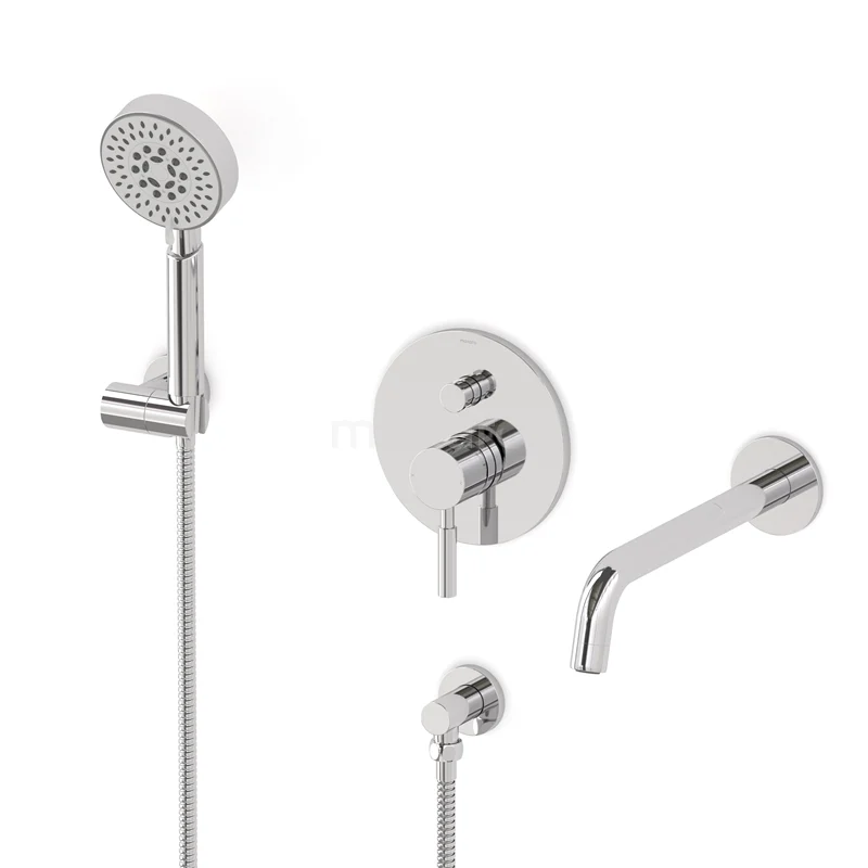Radius Built-in bath mixer tap set | Chrome Single lever mixer tap with handheld shower 5 positions CIC55-00025