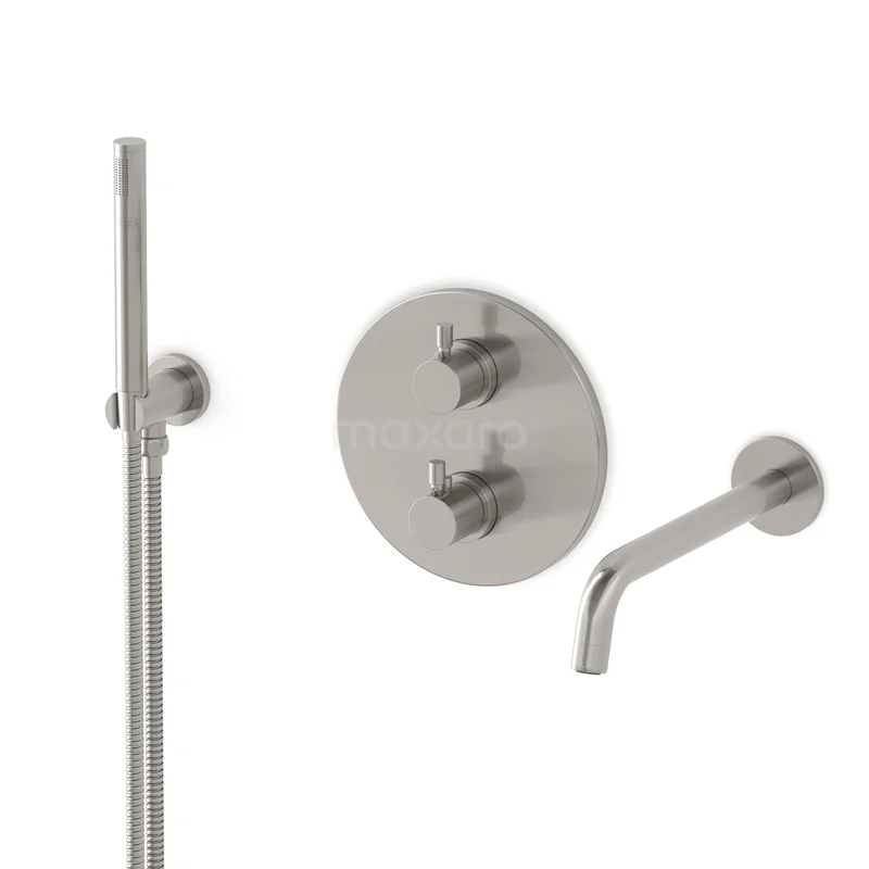 Radius Wanneneinbau-Batterie-Set | Edelstahl Thermostatarmatur mit Handbrause 1 Position CIR55-00001 Radius Wanneneinbau-Batterie-Set | Edelstahl Thermostatarmatur mit Handbrause 1 Position CIR55-00001