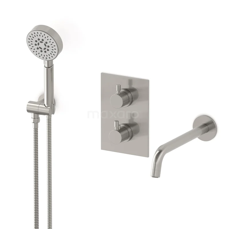 Radius Built-in bath mixer set | Stainless steel Thermostatic mixer with handheld shower 5 positions CIR55-00020