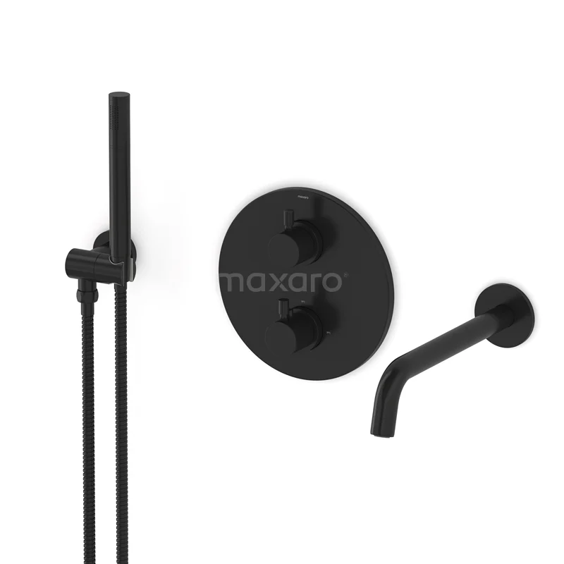 Radius Built-in bath mixer set | Black Thermostatic mixer with handheld shower 1 position CIZ55-00004