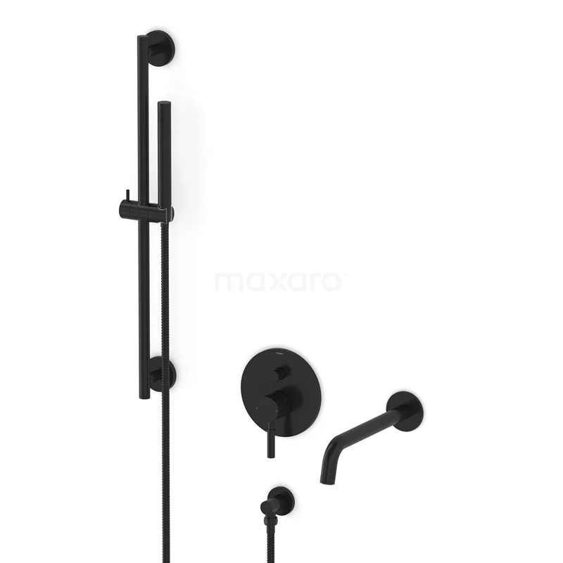 Radius Concealed bath mixer set | Black Single lever mixer tap with handheld shower 1 position CIZ55-00015