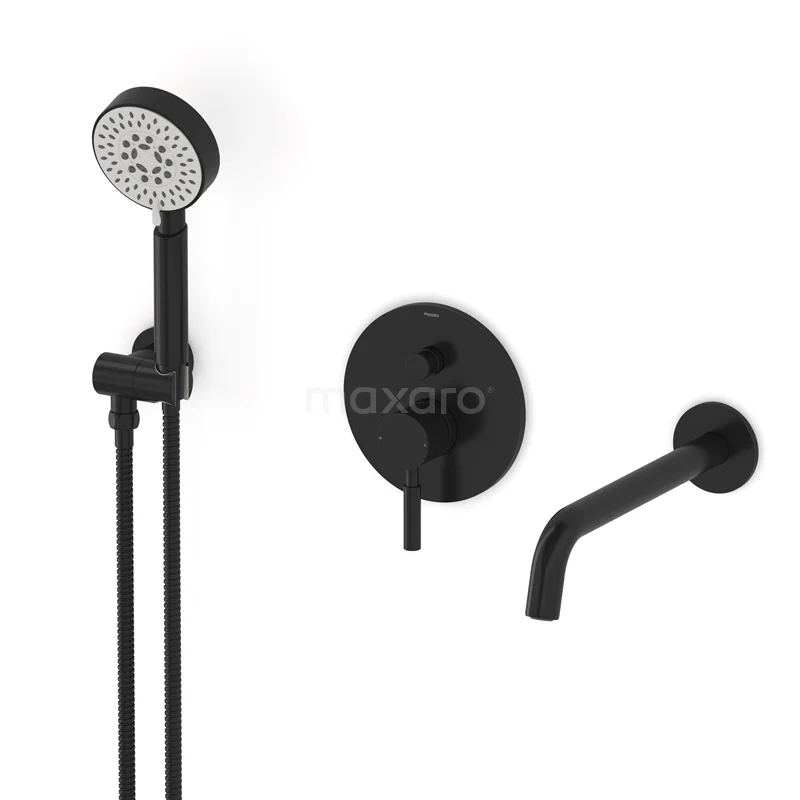 Radius Unterputz-Wannenbatterie-Set | Schwarz Einhebelmischer mit Handbrause 5 Positionen CIZ55-00021 Radius Unterputz-Wannenbatterie-Set | Schwarz Einhebelmischer mit Handbrause 5 Positionen CIZ55-00021