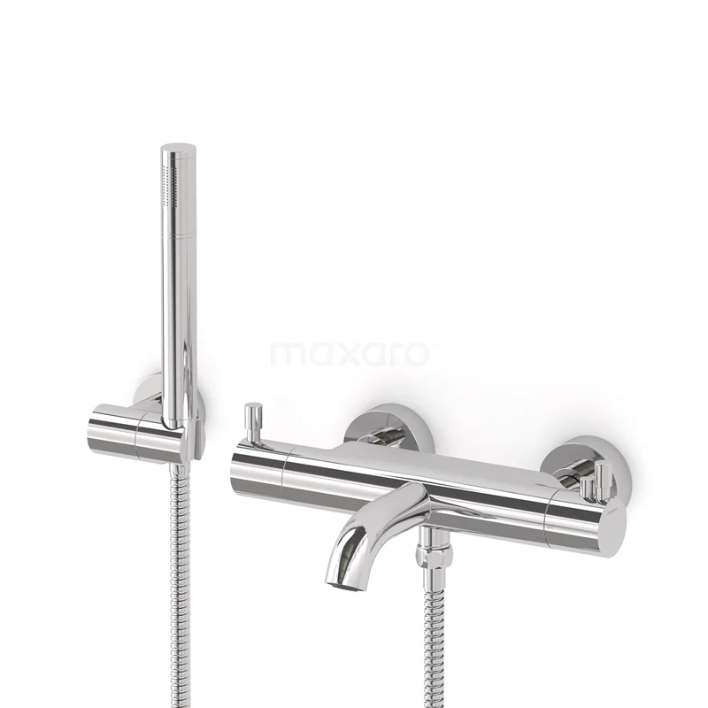 Radius exposed bath mixer set | Chrome Thermostatic mixer with handheld shower 1 position COC55-00003