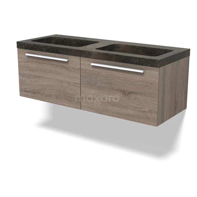 Modulo Vanity units with basin | 120 cm Oak Flat front Natural stone 2 Side-by-side drawers BMW12-01126