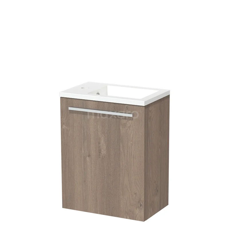 Modulo Pico Toilet unit with basin | 40 cm Mid brown oak Flat front Mineral marble TMW10-00326
