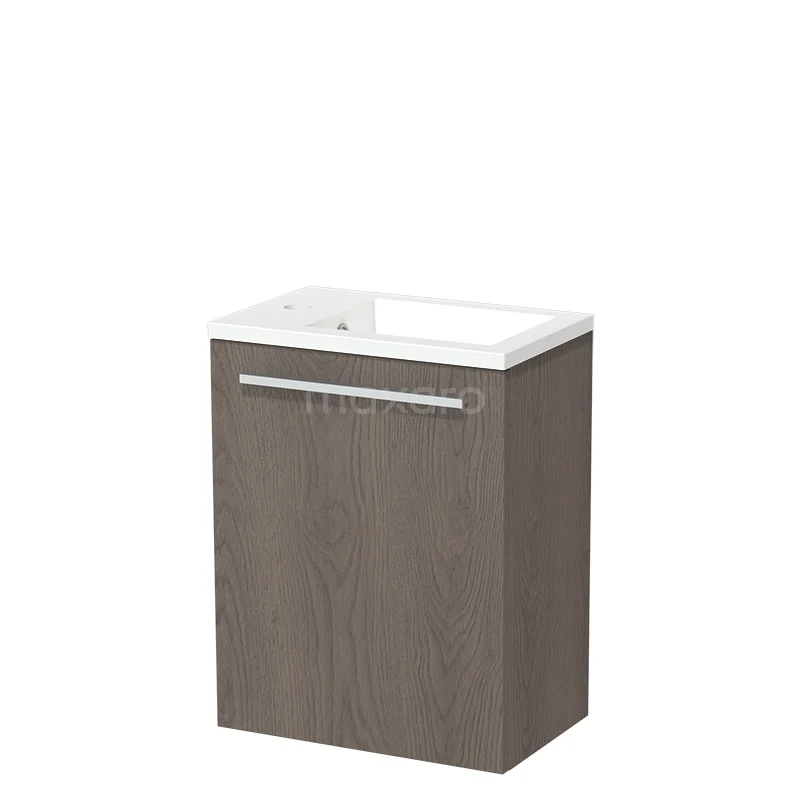 Modulo Pico Toilet unit with basin | 40 cm Dark brown oak Flat front Mineral marble TMW10-00328