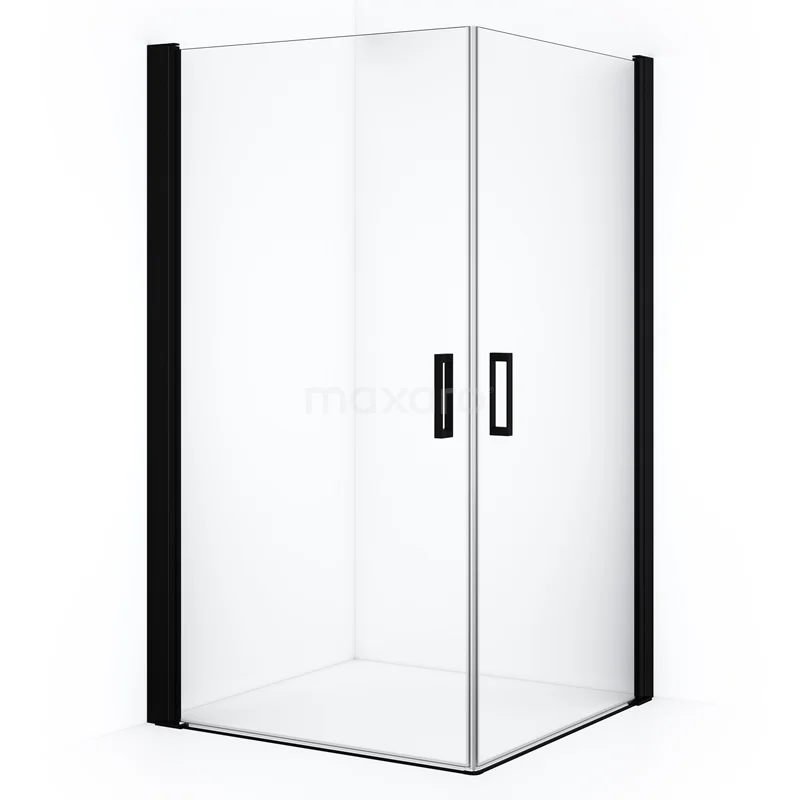 Diamond Shower enclosure | 105x95 cm Matte black Clear glass Pivot door Rectangle CDE11009210MBN