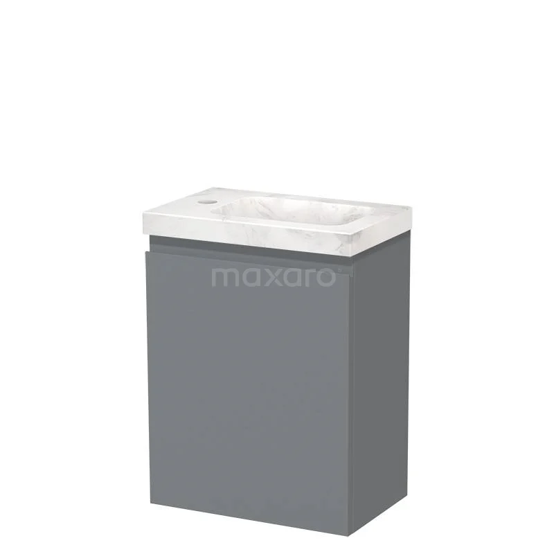 Modulo Pico Toilet unit with basin | 40 cm Mid grey Handleless front Basin White marble Natural stone TMW10-00558