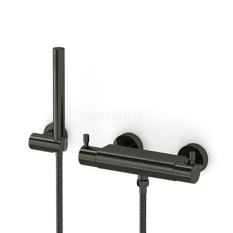 Radius Aufputz-Brausegarnitur | Schwarzchrom Thermostatarmatur mit Handbrause 1 Position AOB55-00004 Radius Aufputz-Brausegarnitur | Schwarzchrom Thermostatarmatur mit Handbrause 1 Position AOB55-00004