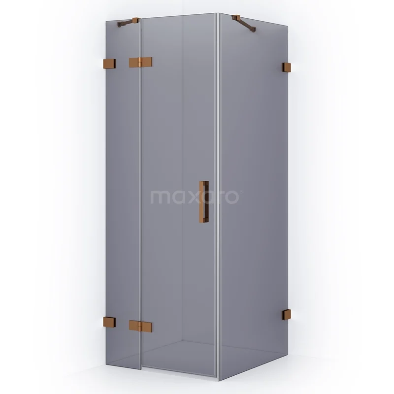 Diamond Shower enclosure | 80x80 cm Copper Smoke glass Pivot door Square CDB213508421KP