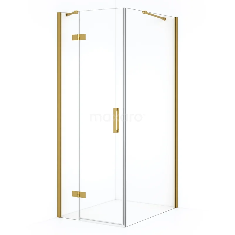 Diamond Shower enclosure | 100x90 cm Gold Clear glass Pivot door Rectangle CDB213610410GGN