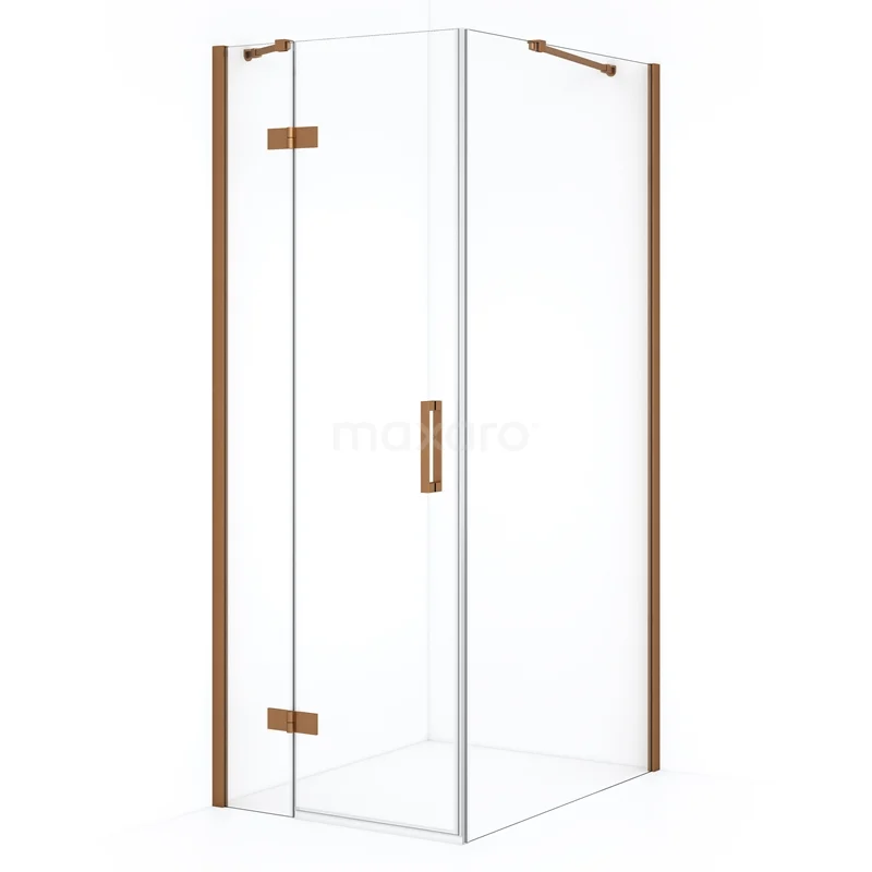 Diamond Shower enclosure | 100x90 cm Copper Clear glass Pivot door Rectangle CDB213610410KP