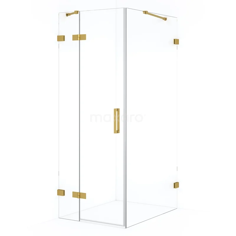 Diamond Shower enclosure | 100x90 cm Gold Clear glass Pivot door Rectangle CDB213610420GG