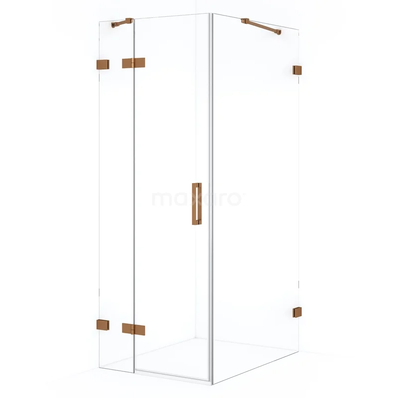 Diamond Shower enclosure | 100x90 cm Copper Clear glass Pivot door Rectangle CDB213610420KP