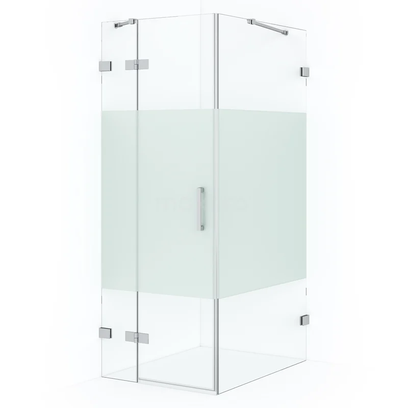 Diamond Shower enclosure | 90x80 cm Chrome Clear with matt strip Pivot door Rectangle CDB213509423C