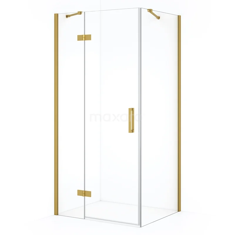 Diamond Shower enclosure | 120x80 cm Gold Clear glass Pivot door Rectangle CDB216608410GGN