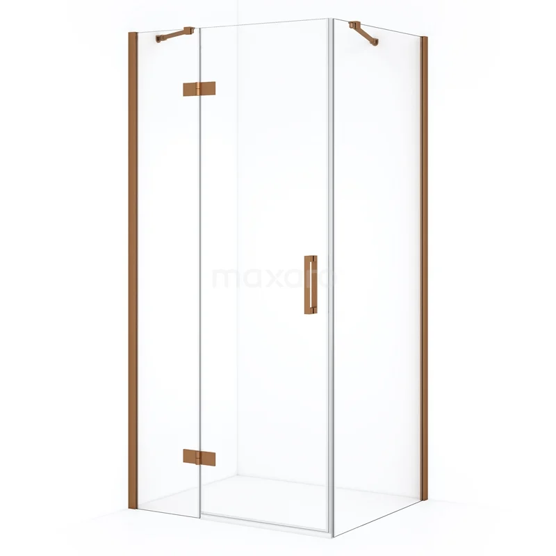 Diamond Shower enclosure | 120x80 cm Copper Clear glass Pivot door Rectangle CDB216608410KP