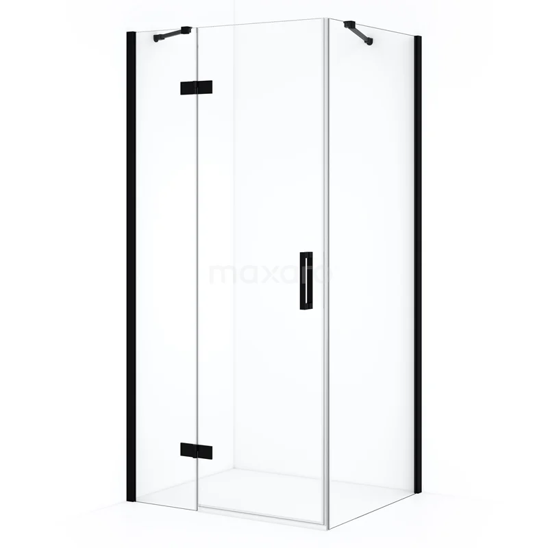 Diamond Shower enclosure | 100x70 cm Matte black Clear glass Pivot door Rectangle CDB214607410MB