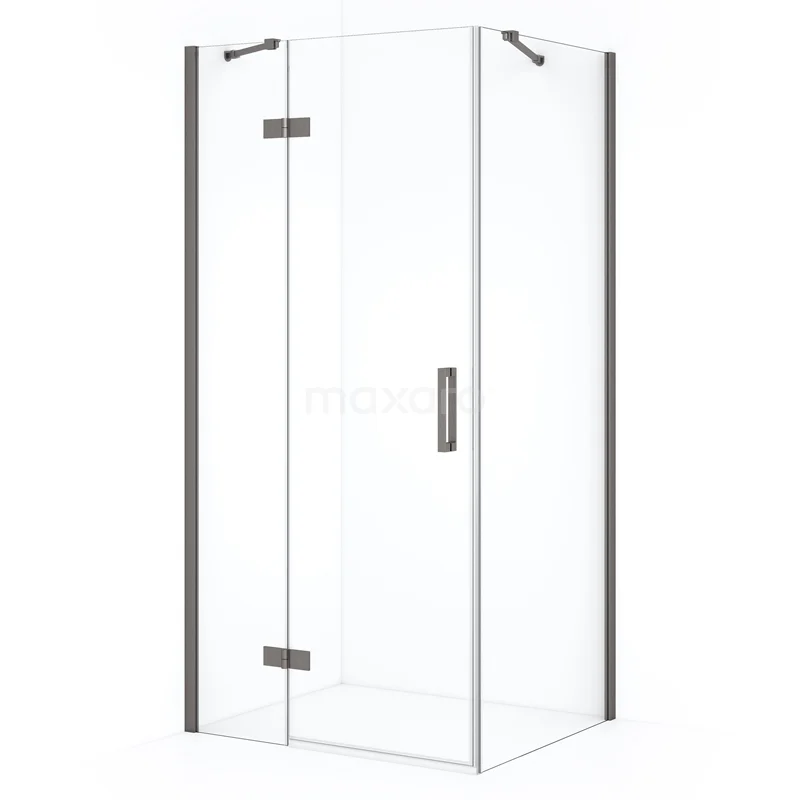 Diamond Shower enclosure | 100x70 cm Black metal Clear glass Pivot door Rectangle CDB214607410ZMN