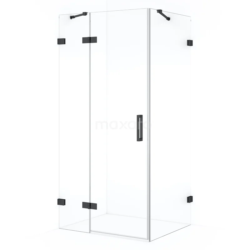 Diamond Shower enclosure | 110x70 cm Black chrome Clear glass Pivot door Rectangle CDB216507420BC