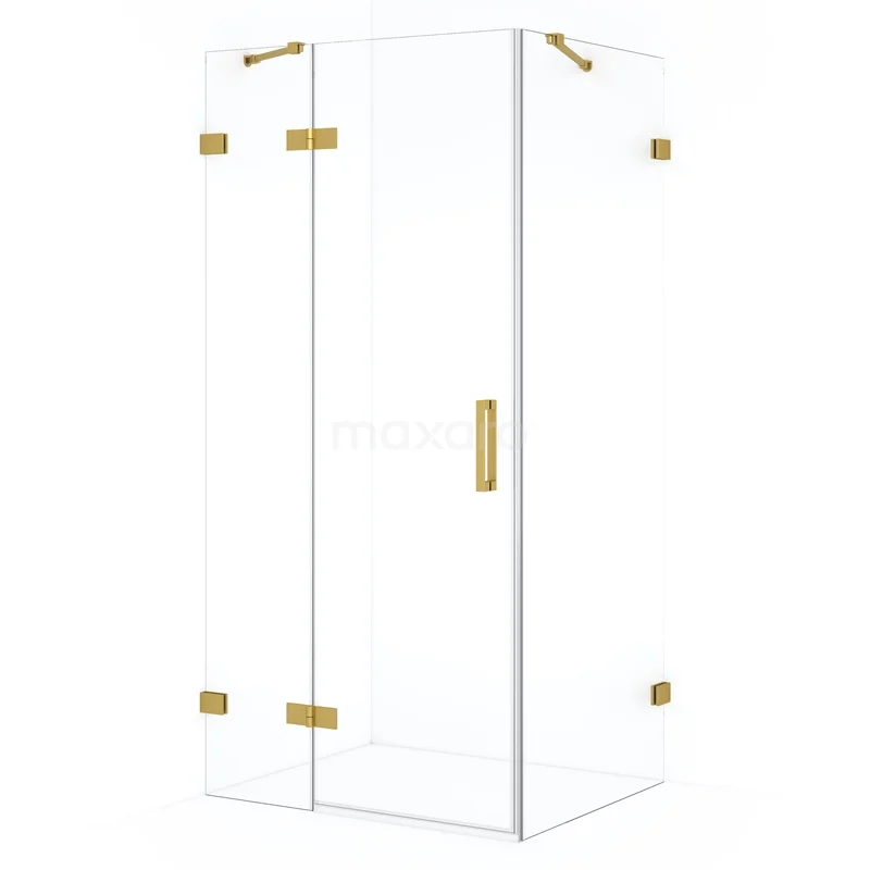 Diamond Shower enclosure | 110x70 cm Gold Clear glass Pivot door Rectangle CDB216507420GG