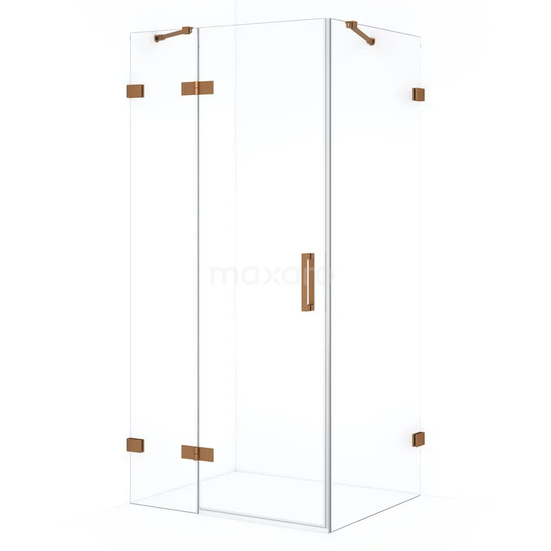 Diamond Shower enclosure | 110x70 cm Copper Clear glass Pivot door Rectangle CDB216507420KP
