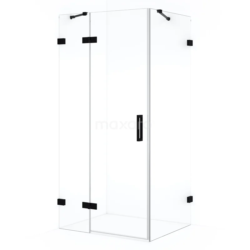 Diamond Shower enclosure | 100x70 cm Matte black Clear glass Pivot door Rectangle CDB214607420MB