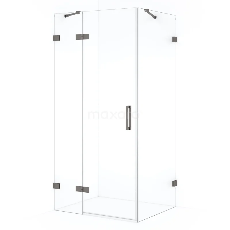 Diamond Shower enclosure | 100x70 cm Black metal Clear glass Pivot door Rectangle CDB214607420ZM