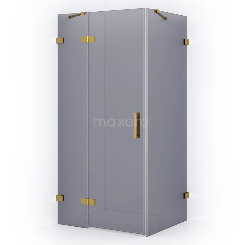 Diamond Shower enclosure | 120x80 cm Gold Smoke glass Pivot door Rectangle CDB216608421GG