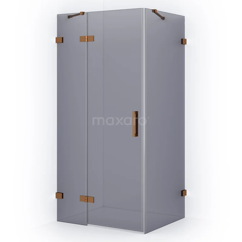 Diamond Shower enclosure | 110x80 cm Copper Smoke glass Pivot door Rectangle CDB216508421KP