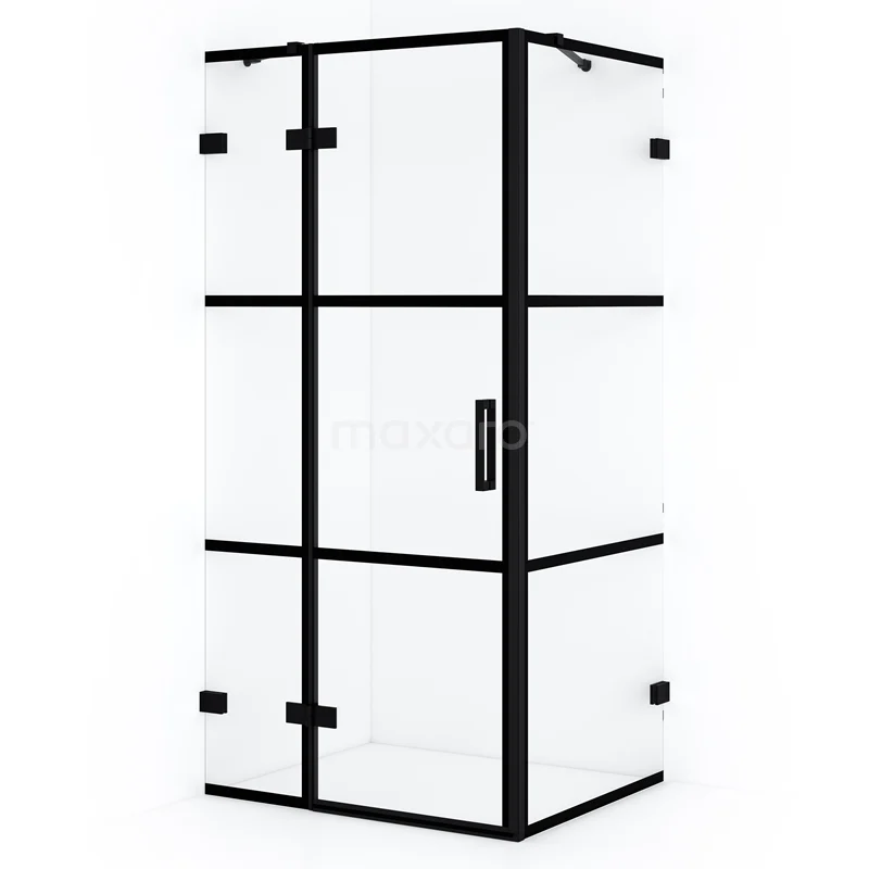 Diamond Shower cabin | 110x80 cm Matte black Clear with 4 black stripes Pivot door Rectangle CDB216508428MB Diamond Shower cabin | 110x80 cm Matte black Clear with 4 black stripes Pivot door Rectangle CDB216508428MB