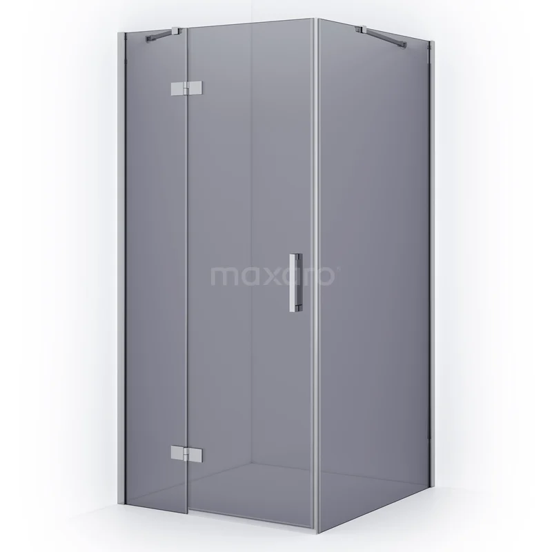 Diamond Shower enclosure | 110x100 cm Chrome Smoke glass Pivot door Rectangle CDB216510411C
