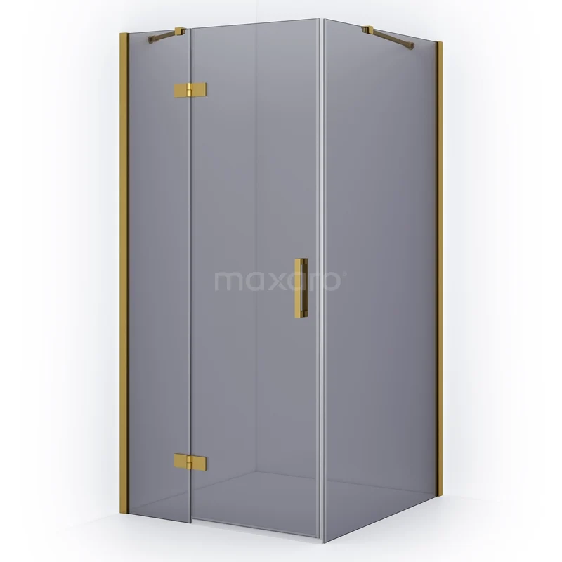 Diamond Shower enclosure | 110x100 cm Gold Smoke glass Pivot door Rectangle CDB216510411GGN