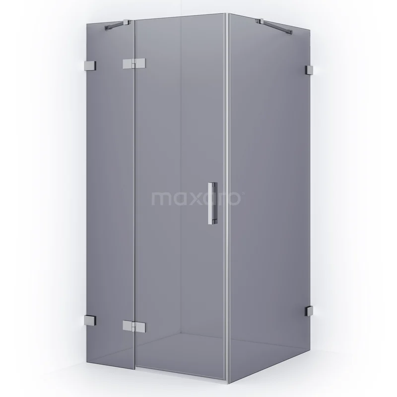Diamond Shower enclosure | 110x100 cm Chrome Smoke glass Pivot door Rectangle CDB216510421C