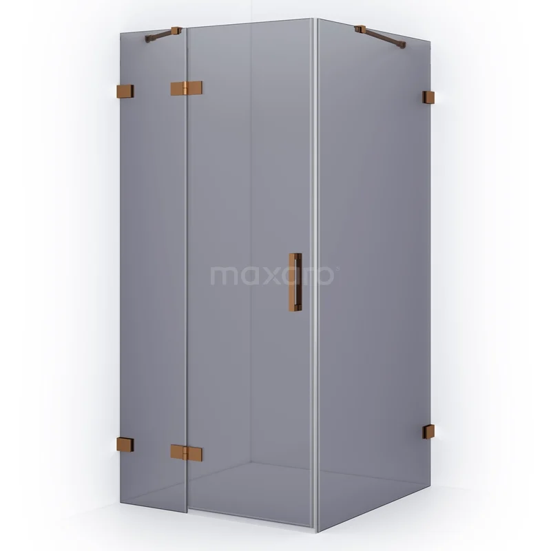 Diamond Shower enclosure | 110x100 cm Copper Smoke glass Pivot door Rectangle CDB216510421KP