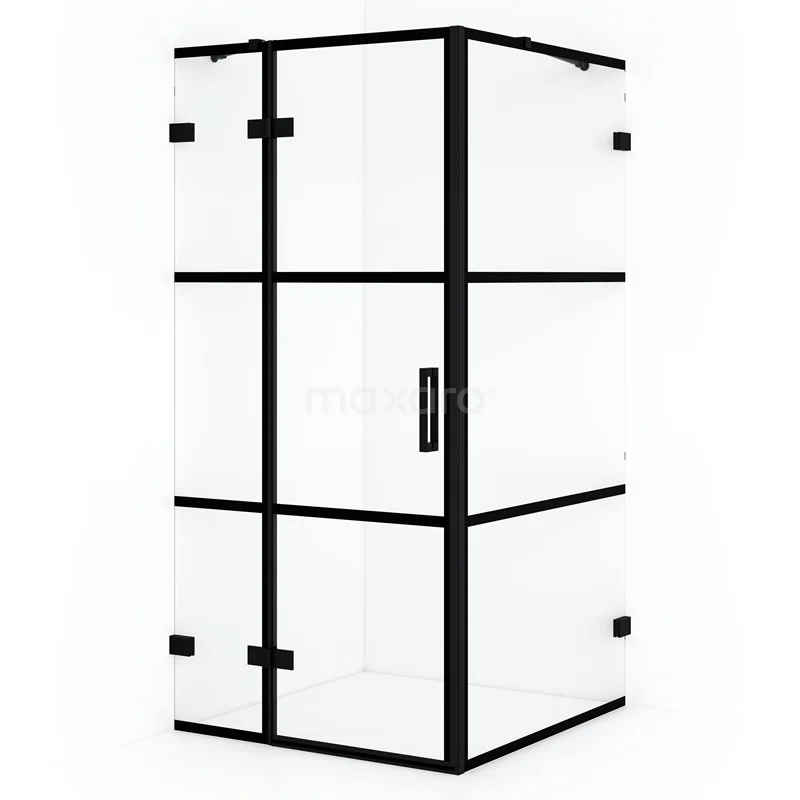 Diamond Shower cabin | 110x90 cm Matte black Clear with 4 black stripes Pivot door Rectangle CDB216509428MB Diamond Shower cabin | 110x90 cm Matte black Clear with 4 black stripes Pivot door Rectangle CDB216509428MB