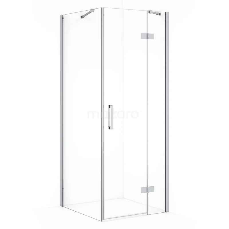 Diamond Shower enclosure | 90x80 cm Chrome Clear glass Pivot door Rectangle CDB223608410C