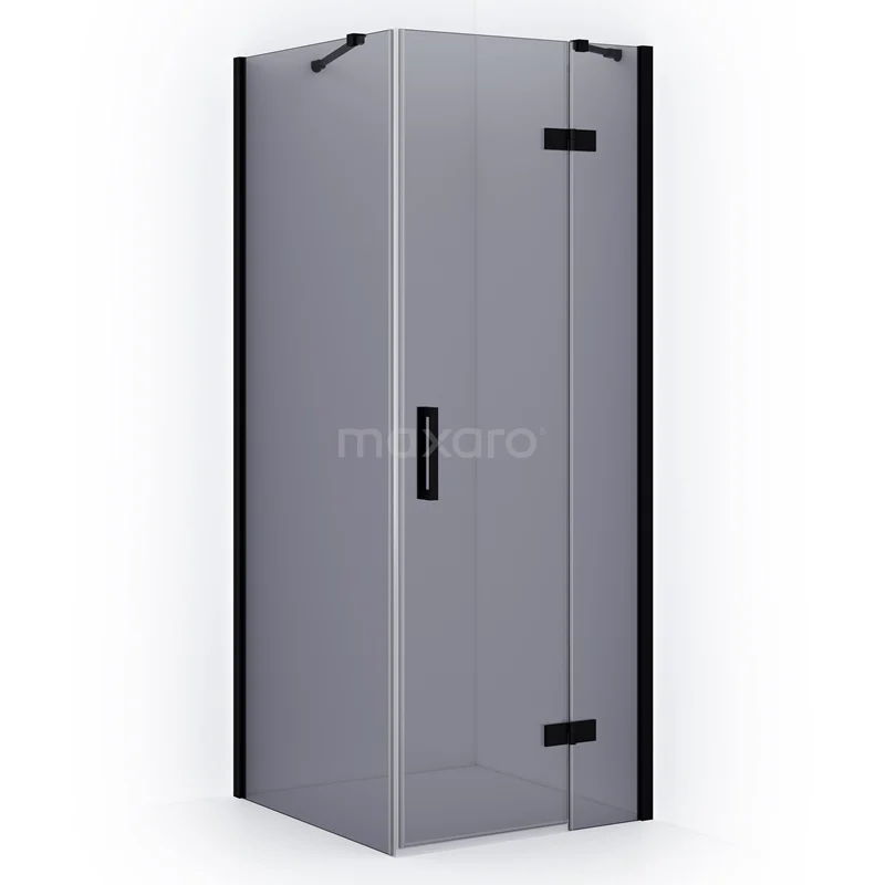 Diamond Shower enclosure | 90x80 cm Matte black Smoke glass Pivot door Rectangle CDB223608411MB
