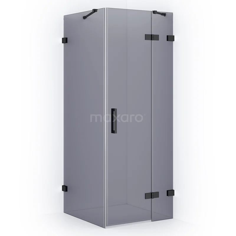 Diamond Shower enclosure | 90x80 cm Black chrome Smoke glass Pivot door Rectangle CDB223608421BC