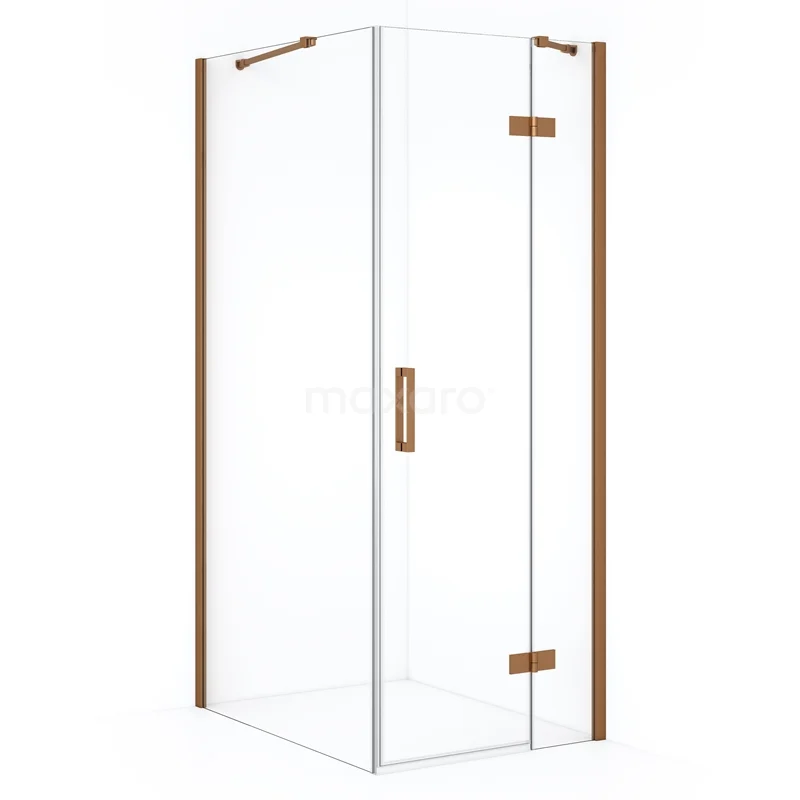 Diamond Shower enclosure | 100x90 cm Copper Clear glass Pivot door Rectangle CDB223610410KP