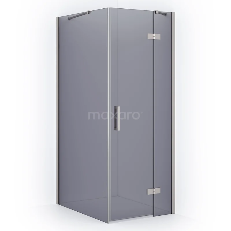 Diamond Shower enclosure | 100x90 cm Stainless steel Smoke glass Pivot door Rectangle CDB223610411BR