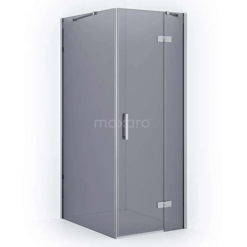 Diamond Shower enclosure | 90x80 cm Chrome Smoke glass Pivot door Rectangle CDB223509411C