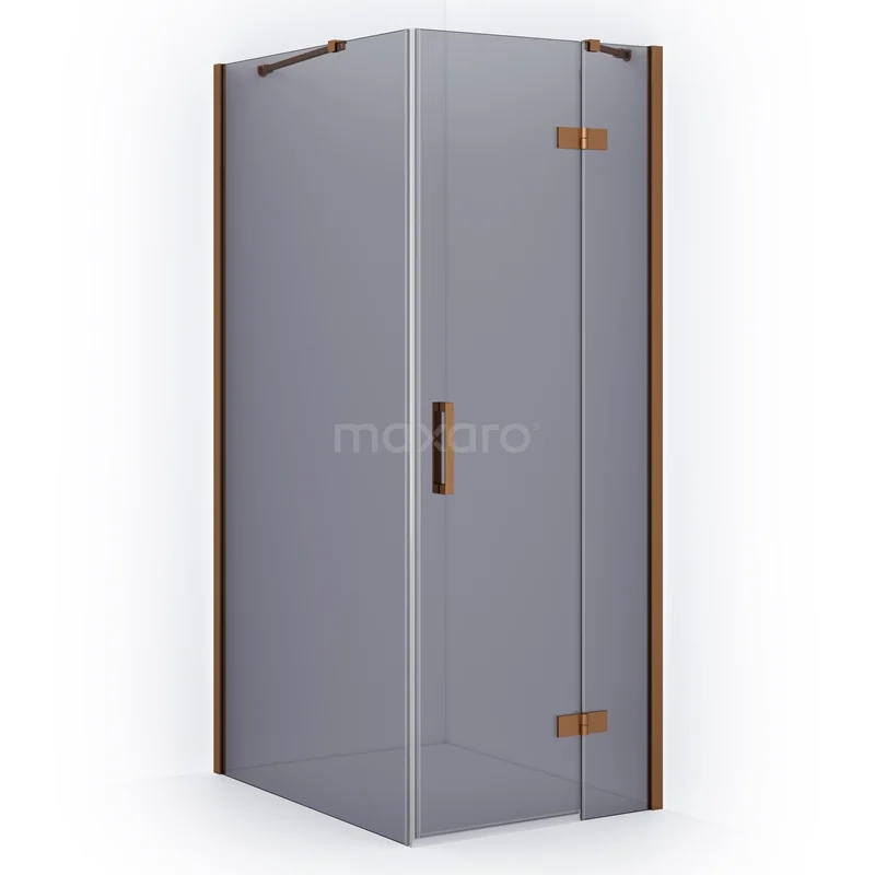 Diamond Shower enclosure | 90x80 cm Copper Smoke glass Pivot door Rectangle CDB223509411KP