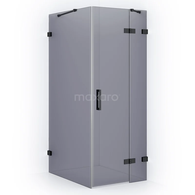 Diamond Shower enclosure | 100x80 cm Black chrome Smoke glass Pivot door Rectangle CDB223510421BC