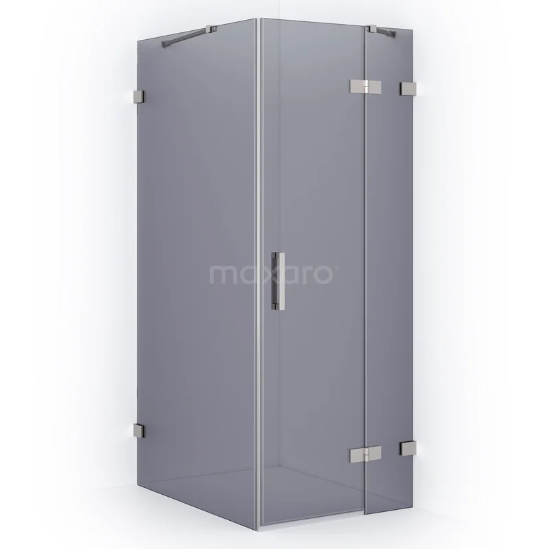 Diamond Shower enclosure | 100x80 cm Stainless steel Smoke glass Pivot door Rectangle CDB223510421BR