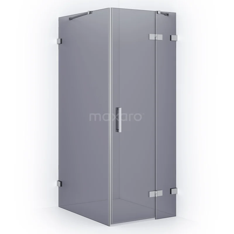 Diamond Shower enclosure | 90x80 cm Chrome Smoke glass Pivot door Rectangle CDB223509421C