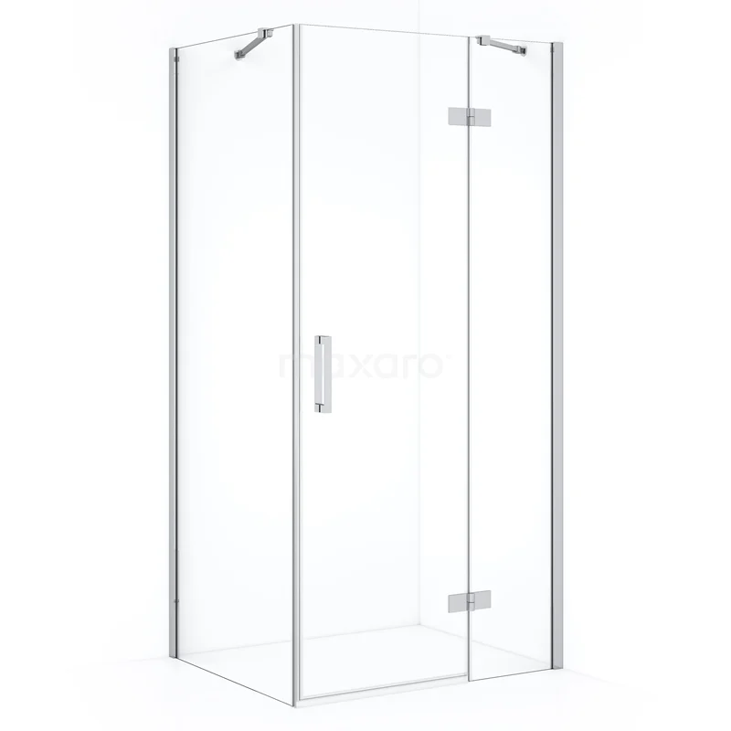 Diamond Shower enclosure | 120x80 cm Chrome Clear glass Pivot door Rectangle CDB226608410C