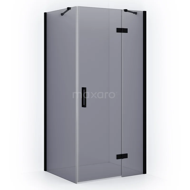 Diamond Shower enclosure | 100x80 cm Matte black Smoke glass Pivot door Rectangle CDB224608411MB